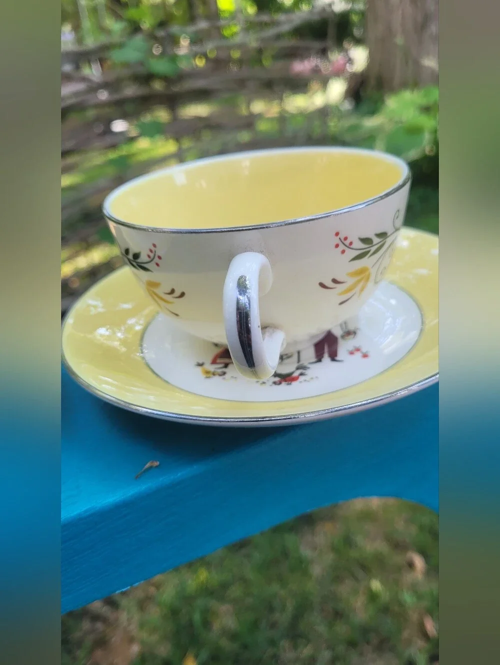 Dutch Farmer Tea Cups & Saucer Plate Set Farmhouse Farmers Wife Cottagecore